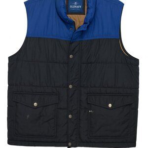 Old Navy Blue Black Colorblock Puffer Vest XL